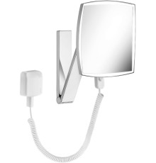 Косметическое зеркало Keuco iLook_move квадратное x5 с подсветкой и кабелем хром 17613019001
