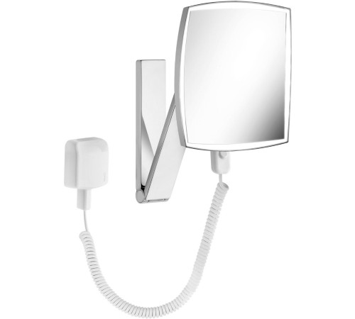 Косметическое зеркало Keuco iLook_move квадратное x5 с подсветкой и кабелем хром 17613019001
