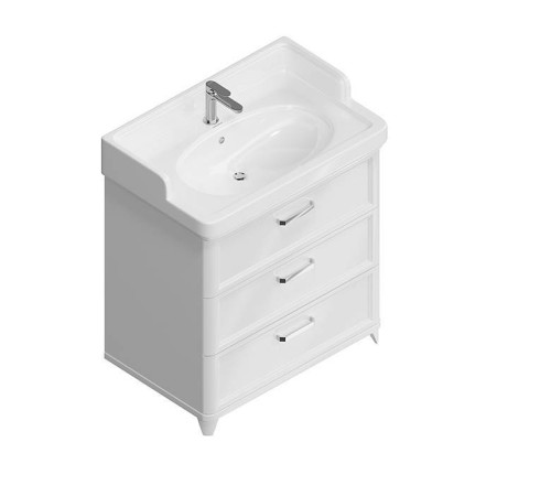 Тумба напольная Kerama Marazzi Pompei 80 см 3 ящика белый глянцевый PO.N.80.3\WHT