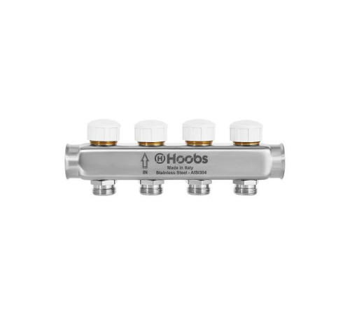 Коллектор Hoobs из нержавеющей стали с термостатическими клапанами 1 x 3/4 9 выходов HB-INCTO-711509