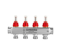 Коллектор из нержавеющей стали Hoobs с расходомерами 1 x 4 выхода 3/4 HB-INCRO-804504