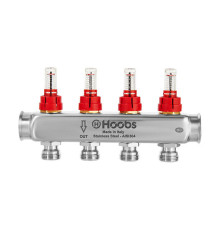 Коллектор из нержавеющей стали Hoobs с расходомерами 1 x 4 выхода 3/4 HB-INCRO-804504