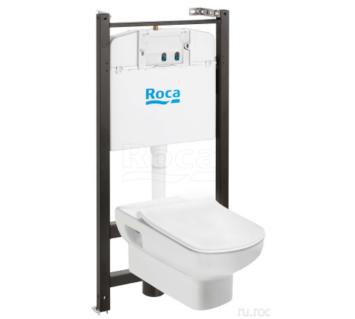 Комплект инсталляция с подвесным унитазом Roca Dama Senso сиденье без кнопки 893104680