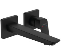 Смеситель для раковины Hansgrohe Logis Fine настенный внешняя часть излив 206 мм черный матовый 71256670