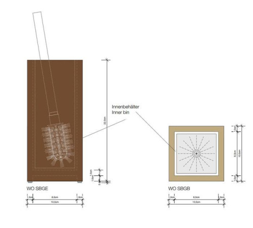 Ершик для туалета напольный Decor Walther Wood SBG темный ясень 0925585