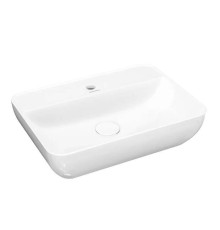 Раковина подвесная Kerama Marazzi Plaza 55x40 см 1 отверстие белый глянцевый PLR.wb.55.02