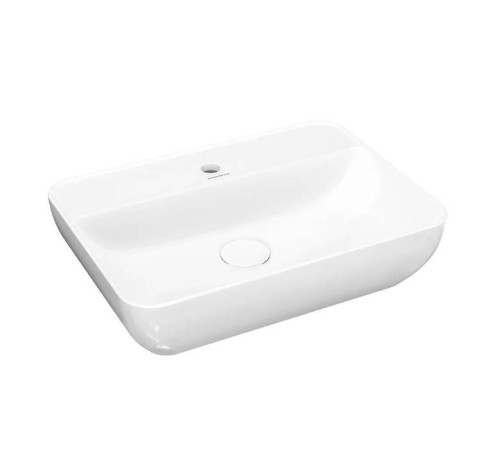 Раковина подвесная Kerama Marazzi Plaza 55x40 см 1 отверстие белый глянцевый PLR.wb.55.02