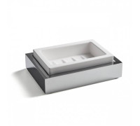 Мыльница подвесная 3SC SK 3.0 композит Solid Surface белый хром SK01SL.BO