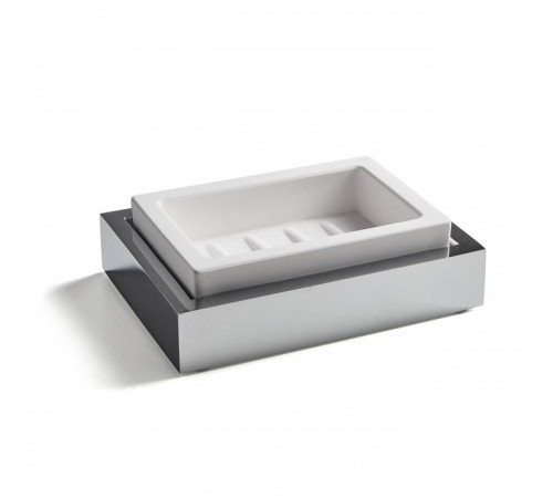 Мыльница подвесная 3SC SK 3.0 композит Solid Surface белый хром SK01SL.BO