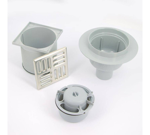 Трап для душа Alca 105х105 мм вертикальный выпуск 50 мм нержавеющая сталь APV2