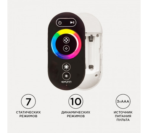 Контроллер-регулятор цвета RGB с пультом ДУ Apeyron Electrics 04-03(288)
