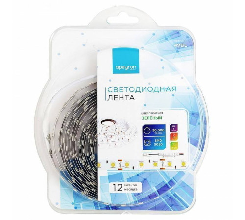Лента светодиодная Apeyron Electrics Стандарт (в блистере) smd 5050 49BL