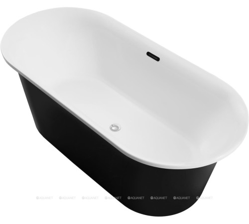 Ванна акриловая Aquanet Family Smart 1700x780 мм со сливом-переливом белый матовый/черный матовый 88778-MW-MB