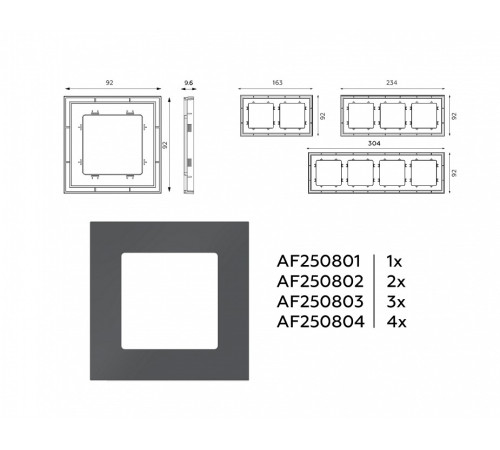 Рамка на 1 пост Ambrella Volt Qubi AF250801