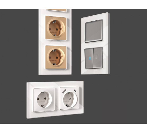 Рамка на 4 поста Ambrella Volt Platos Стекло органическое AF330104