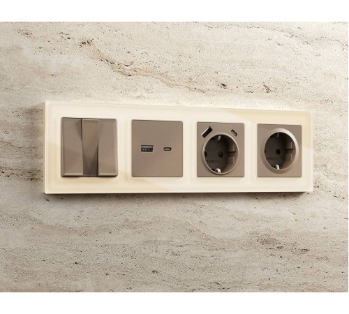 Рамка на 1 пост Ambrella Volt Platos Стекло органическое AF330301