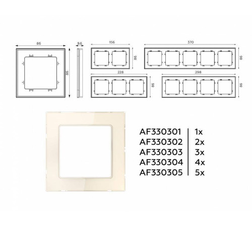 Рамка на 1 пост Ambrella Volt Platos Стекло органическое AF330301