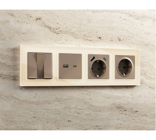 Рамка на 2 поста Ambrella Volt Platos Стекло органическое AF330302