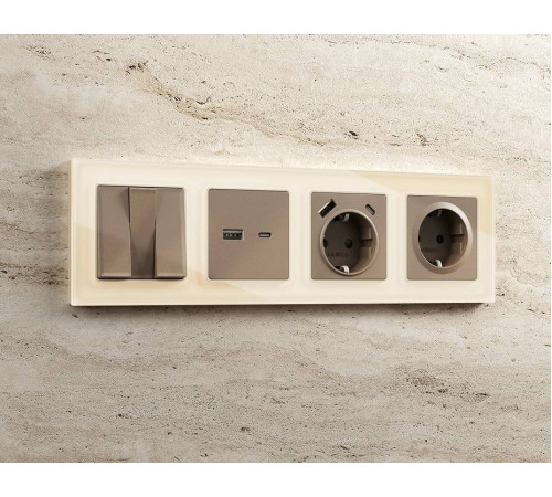 Рамка на 3 поста Ambrella Volt Platos Стекло органическое AF330303