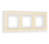 Рамка на 3 поста Ambrella Volt Platos Стекло натуральное AF380303