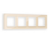 Рамка на 4 поста Ambrella Volt Platos Стекло натуральное AF380304