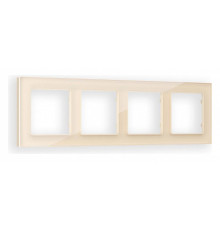 Рамка на 4 поста Ambrella Volt Platos Стекло натуральное AF380304