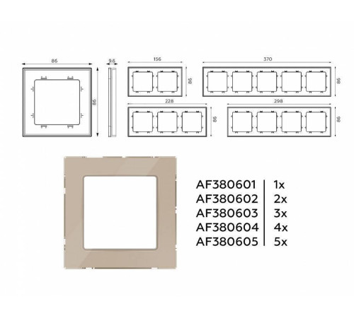 Рамка на 1 пост Ambrella Volt Platos Стекло натуральное AF380601