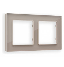 Рамка на 2 поста Ambrella Volt Platos Стекло натуральное AF380602