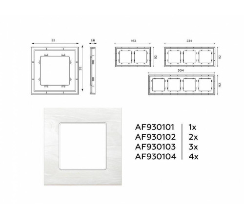 Рамка на 4 поста Ambrella Volt Grand AF930104