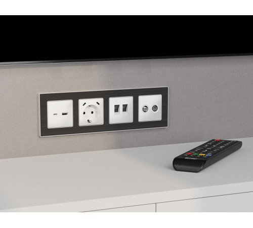 Накладка для розетки RJ-11 или RJ-45 Ambrella Volt ALFA AP1321