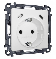 Розетка с заземлением и 2хUSB type C, без рамки Ambrella Volt MA MA130510