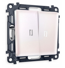 Выключатель двухклавишный с подсветкой без рамки Ambrella Volt Quant MA204015