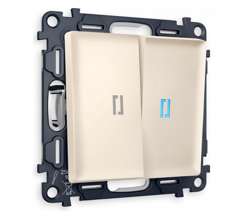 Выключатель проходной двухклавишный с подсветкой Ambrella Volt Quant MA324040