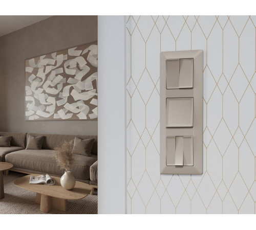 Выключатель двухполюсной самовозвратный без рамки Ambrella Volt MA MA361050