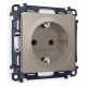 Розетка с заземлением и со шторкой, без рамки Ambrella Volt Quant MA367010