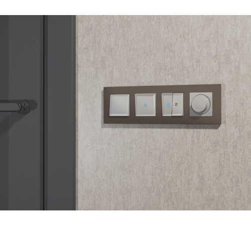 Выключатель самовозвратный одноклавишный с подсветкой, без рамки Ambrella Volt MA MA402060