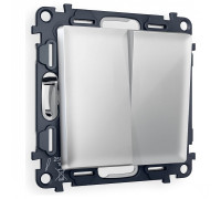 Выключатель перекрестный двухклавишный без рамки Ambrella Volt ALFA MA403030