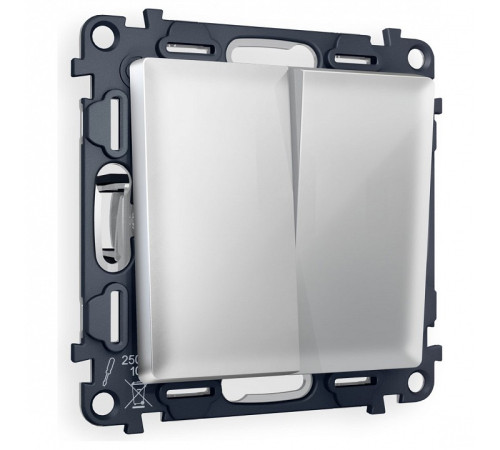 Выключатель перекрестный двухклавишный без рамки Ambrella Volt ALFA MA403030