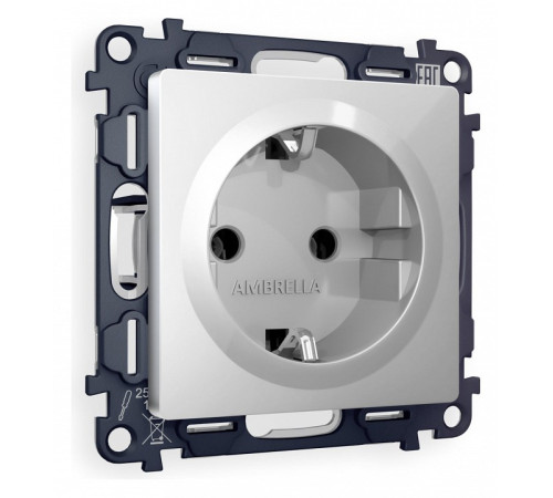 Розетка с заземлением, без рамки Ambrella Volt Quant MA406010