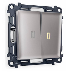 Выключатель проходной двухклавишный с подсветкой Ambrella Volt Quant MA504030