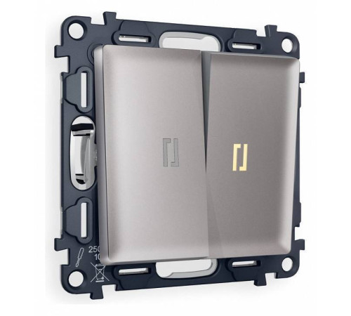 Выключатель проходной двухклавишный с подсветкой Ambrella Volt Quant MA504030