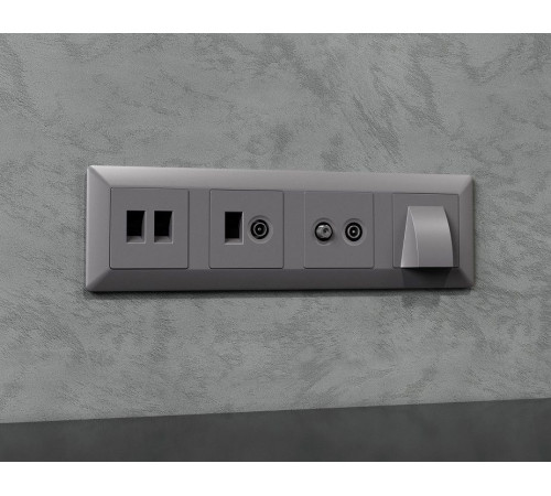 ТВ-розетка и розетка Ethernet RJ-45 без рамки Ambrella Volt ALFA MA512510