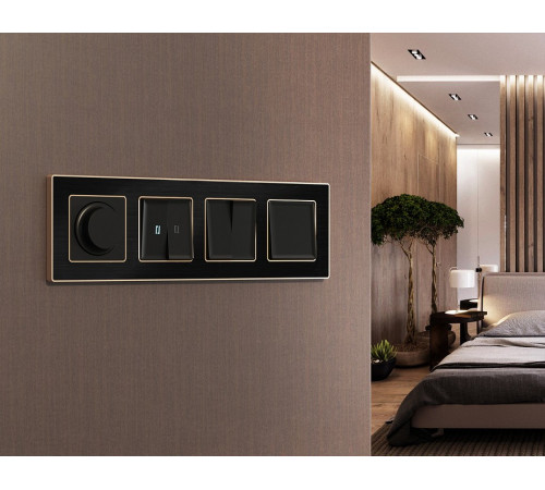 Выключатель двухполюсной самовозвратный без рамки Ambrella Volt MA MA801050