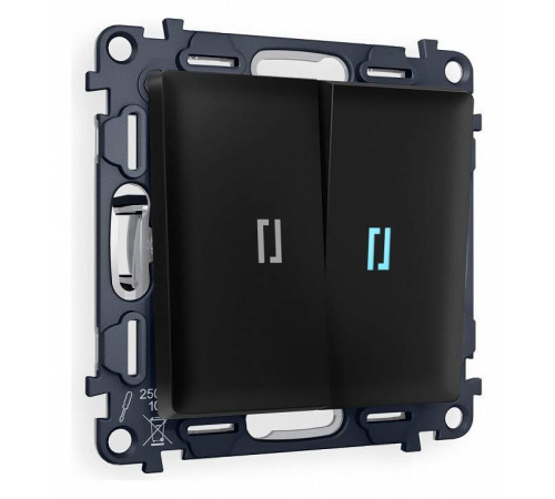 Выключатель проходной двухклавишный с подсветкой Ambrella Volt Quant MA804040