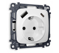 Розетка с заземлением и 2хUSB type A и C, без рамки Ambrella Volt MO MO110010