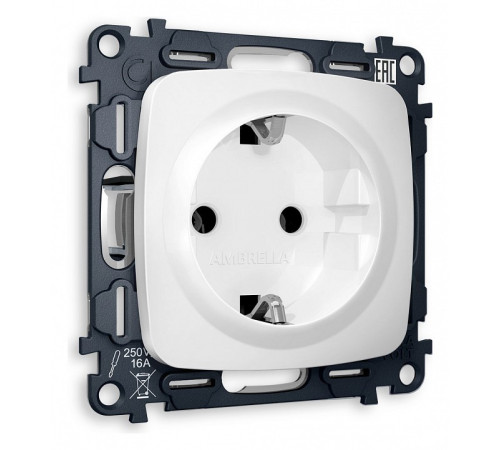 Розетка с заземлением, без рамки Ambrella Volt Quant MO126010