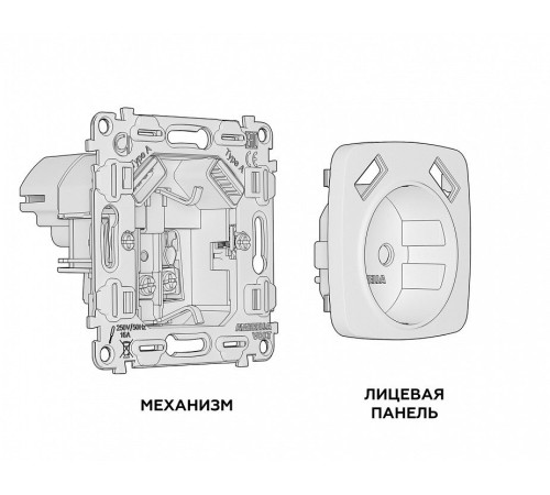 Розетка с заземлением и 2хUSB type A, без рамки Ambrella Volt Quant MO209010