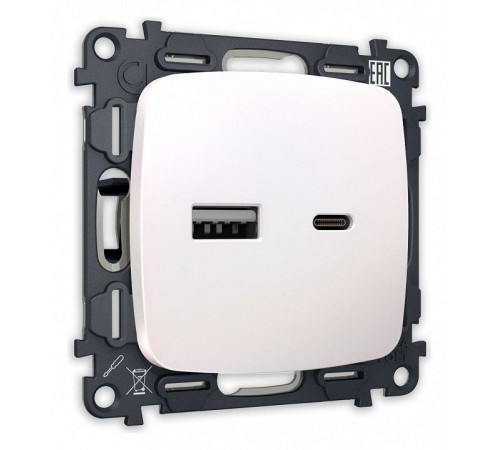 Розетка 2хUSB type A и C без рамки Ambrella Volt Quant MO211010