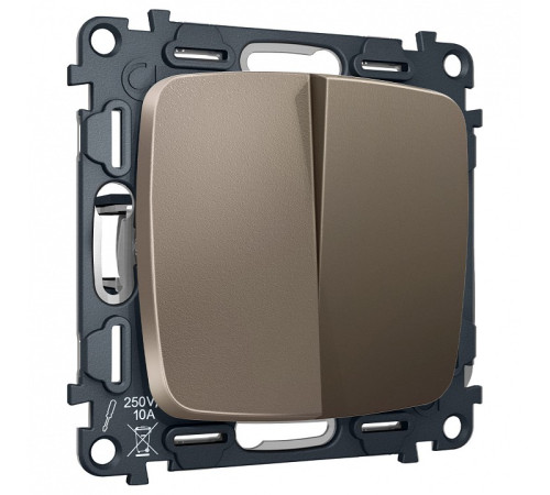 Выключатель перекрестный двухклавишный без рамки Ambrella Volt OMEGA MO633030