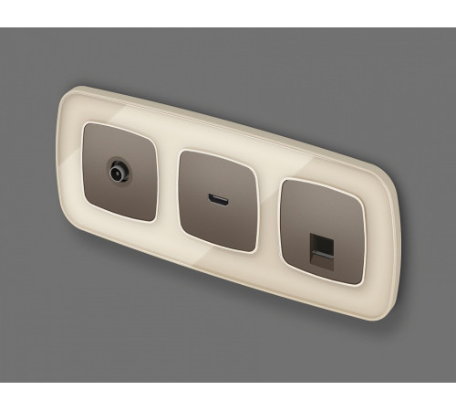 Розетка Ethernet RJ-45 и со шторками, без рамки Ambrella Volt OMEGA MO642005